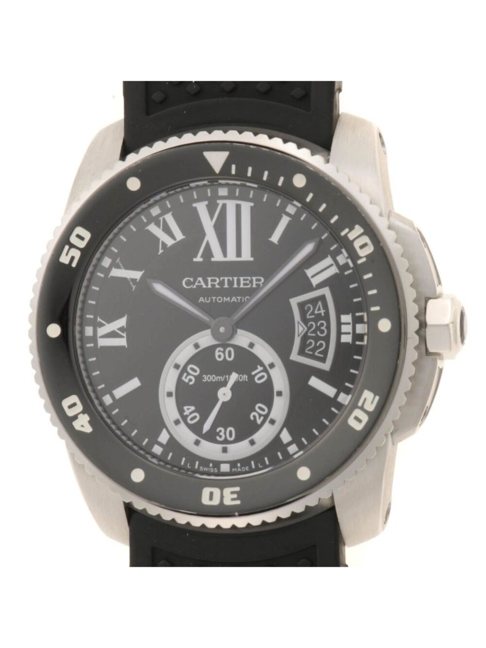 Cartier Calibre de Cartier Diver Watch Black Stainless Steel Automatic